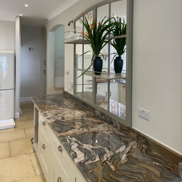 Aldgate Home Shelved Mirror in a Kitchen Space