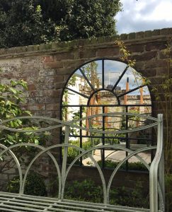 Hand Painted In Farrow and Ball Railings Full Arch Panelled Architectural Window Mirror