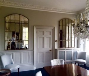This Antique Pair of architectural mirrors totally enhance the decor and style of this clients stunning room