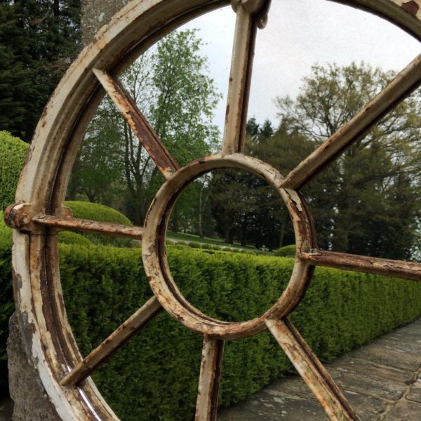 Circular Salvaged Original Window Frame Mirror