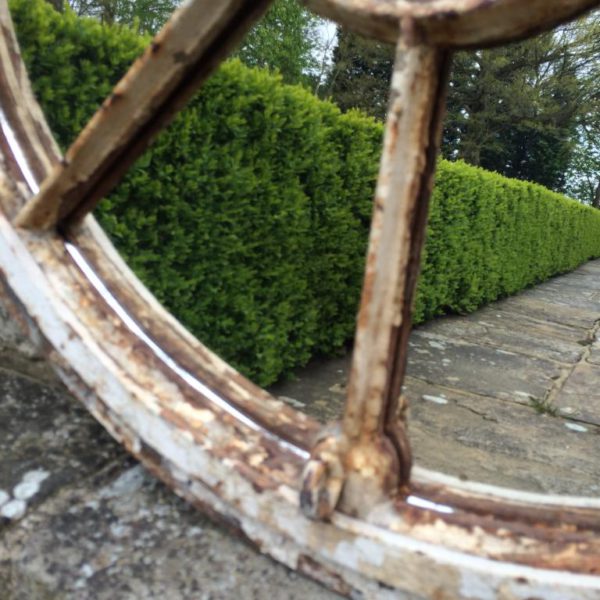 Circular Salvaged Original Window Frame Mirror