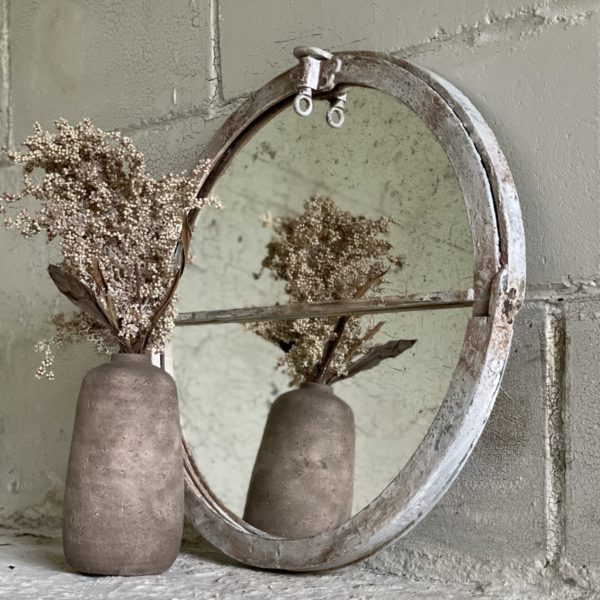 Circular Pair of Aged Mirrors