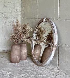 Circular Pair of Aged Mirrors