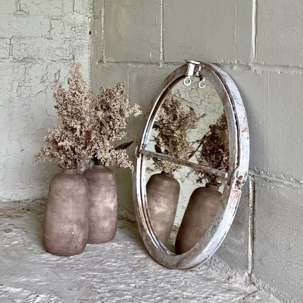 Circular Pair of Aged Mirrors