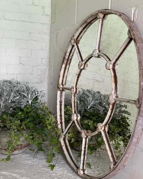 Antique Circular Home and Garden One Off Mirror