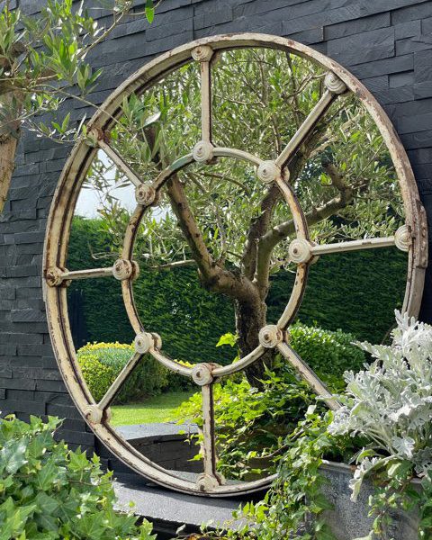 Antique Circular Home and Garden One Off Mirror