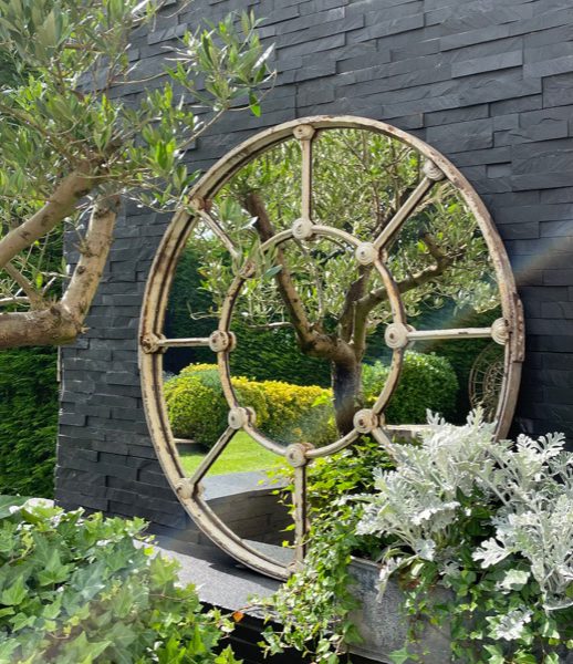 Antique Circular Home and Garden One Off Mirror