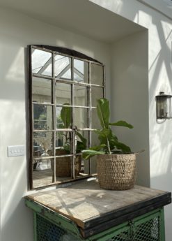 English Slow Arched Antique Home and Garden Mirror