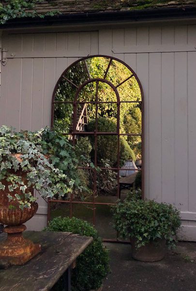 Arched Architectural Rustic Home and Garden Mirror