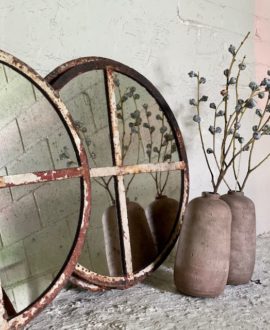 Trio of Rustic Vintage Circular Mirrors