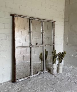 Antique English Cast Iron Window Mirror