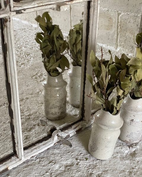 Antique English Cast Iron Window Mirror