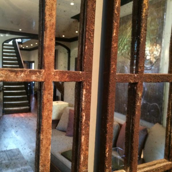 A pair of Slim Arch Architectural Reclaimed Window Mirrors