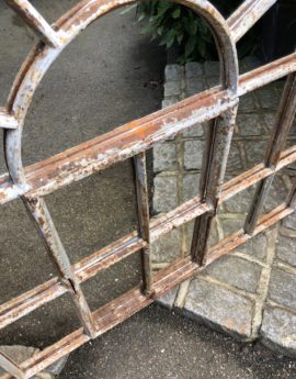 Aged White Rustic Arch Architectural Mirror