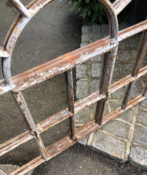 Aged White Rustic Arch Architectural Mirror