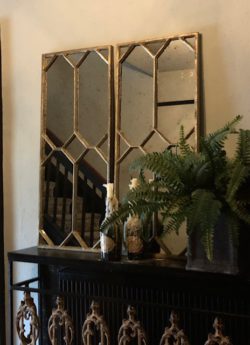 Antiqued Brass Finish Antique Mirror Panels