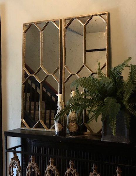 Antiqued Brass Finish Antique Mirror Panels