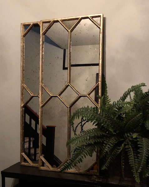 Antiqued Brass Finish Antique Mirror Panels