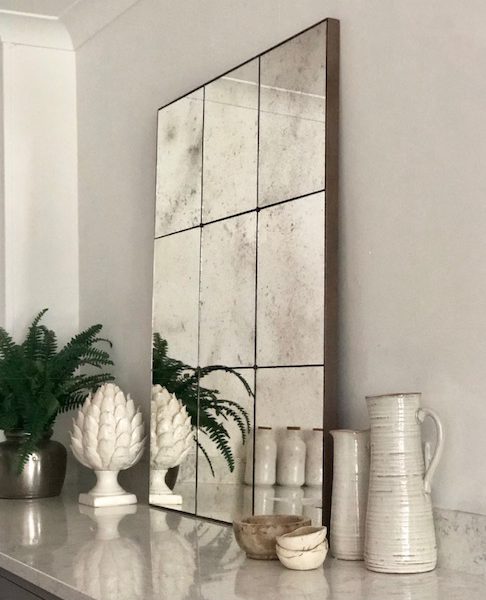 Antiqued Panelled Framed Mirrors