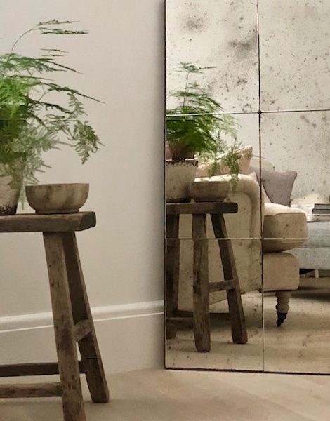 Antiqued Panelled Framed Mirrors