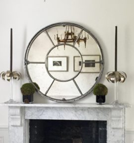 Architectural Panelled Round Window Mirror