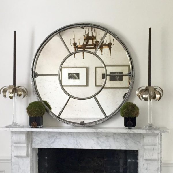 Architectural Panelled Round Window Mirror