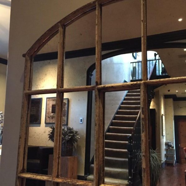 Architectural Mirror, Slow Arch Rustic Window Mirror