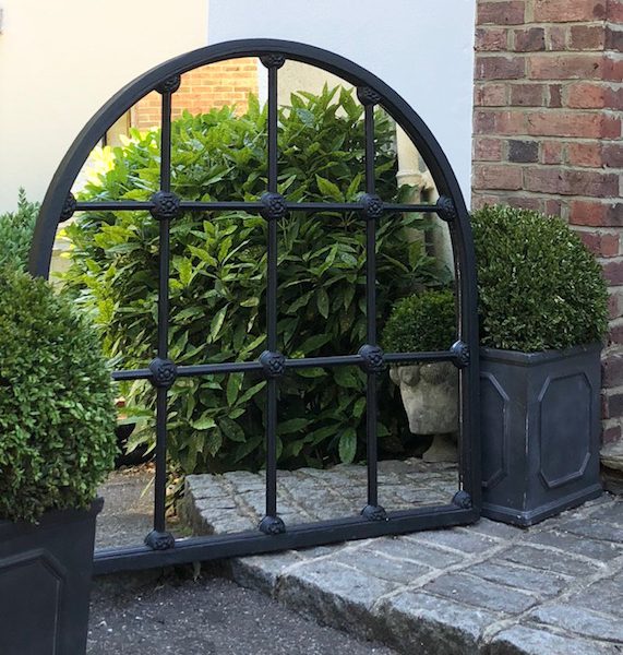Black Painted Architectural Home and Garden Mirror