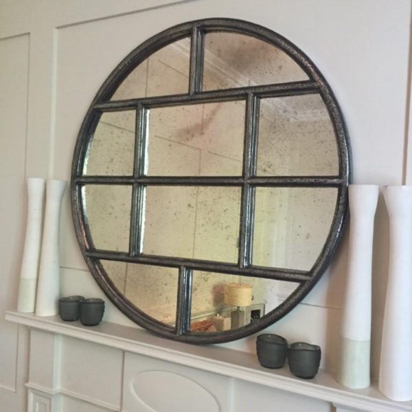 Circular Danish Iron Work Design Window Mirror