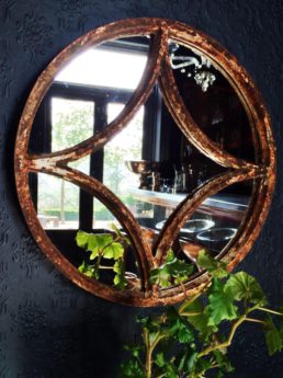 Circular Reclaimed Decorative Window Mirror