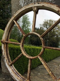 Circular Salvaged Original Window Frame Mirror