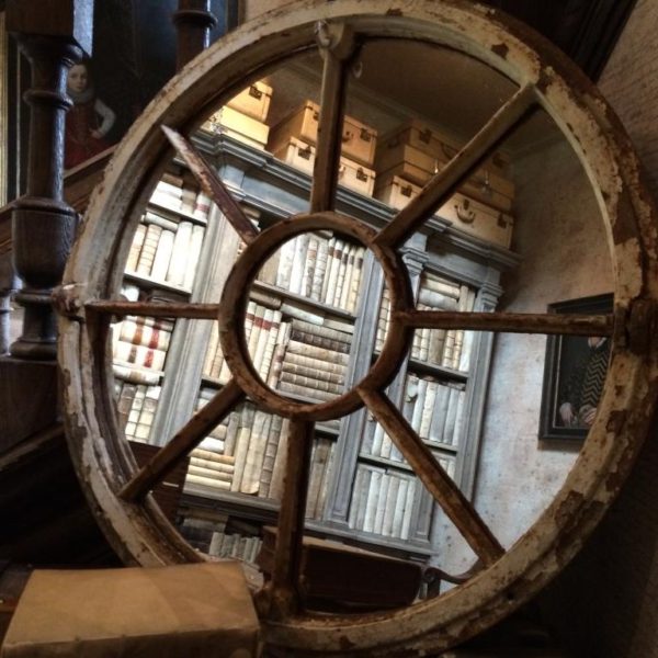 Circular Salvaged Original Window Frame Mirror - Image 2