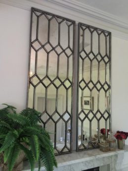 Decorative Polished Cast Iron Elegant Window Mirror Panels