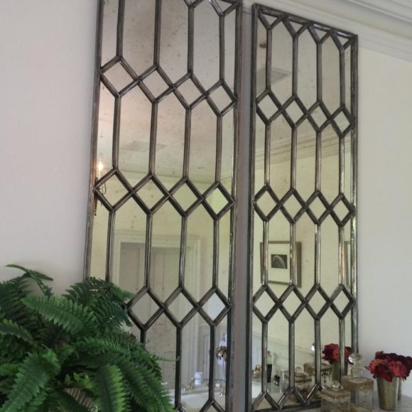 Decorative Polished Cast Iron Elegant Window Mirror Panels