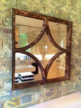 Decorative Square Rustic  Window Mirror