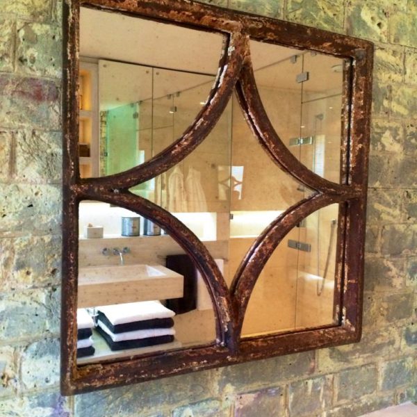 Decorative Square Rustic  Window Mirror