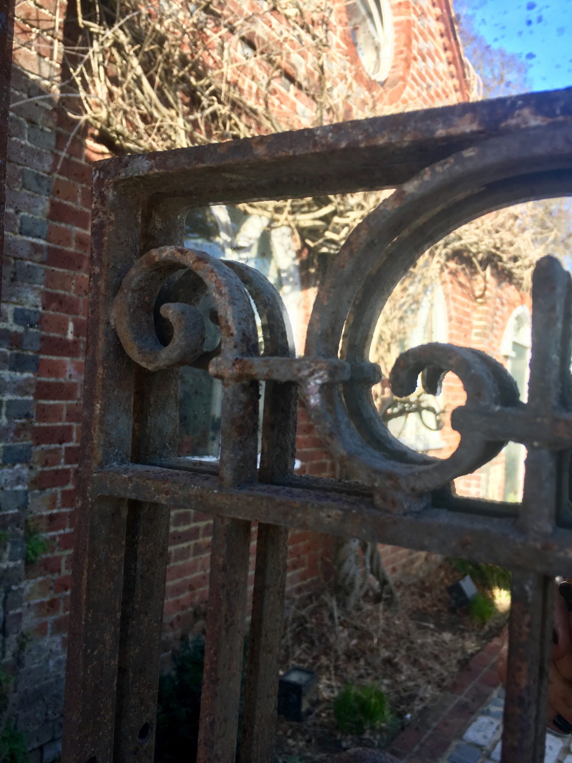 Decorative Vintage Ironwork Garden Mirror - Image 3