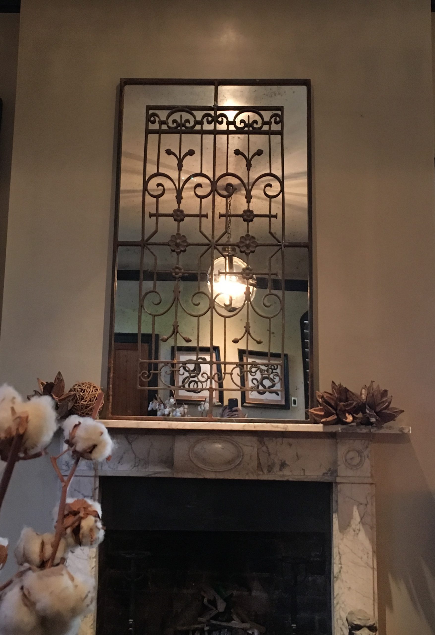 Decorative Vintage Ironwork Mirror - Image 3
