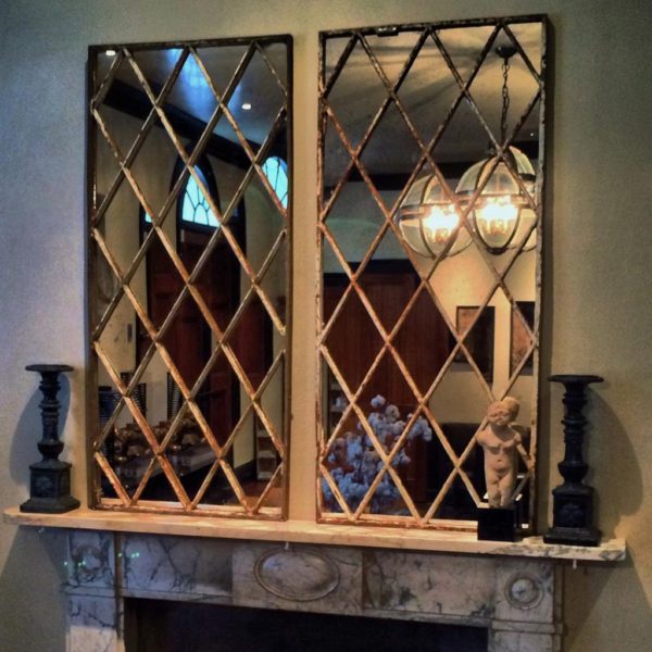 Diamond Design Antique Window Panel Mirror