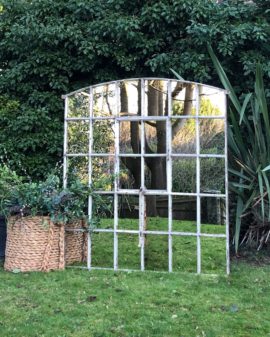 English Slow Arch Cast Iron Window Mirror