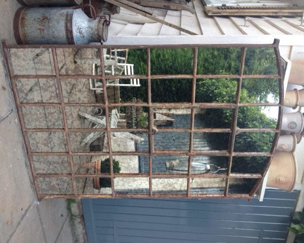 Ex Factory Antique Slow Arch Garden Window Framed Mirror