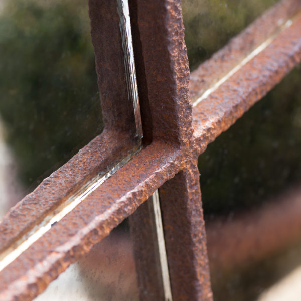 Vintage Rusted Garden Window Frame Mirror