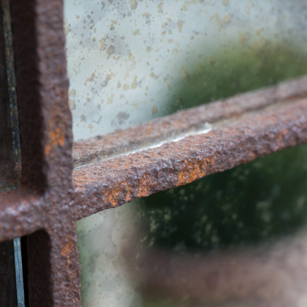 Vintage Rusted Garden Window Frame Mirror