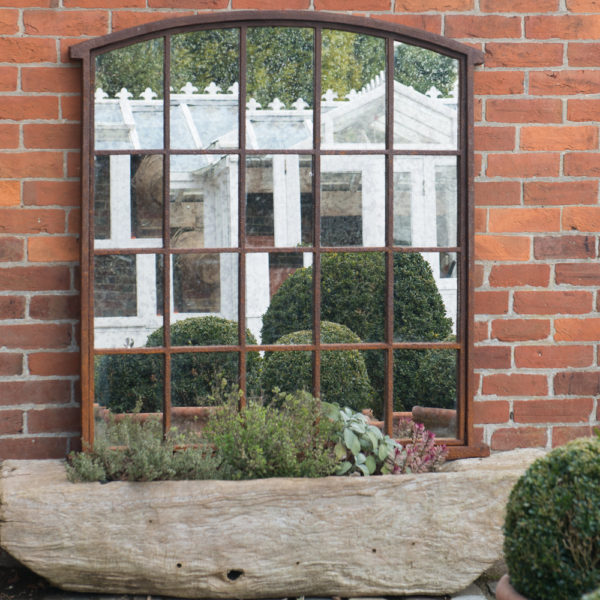 Vintage Rusted Garden Window Frame Mirror