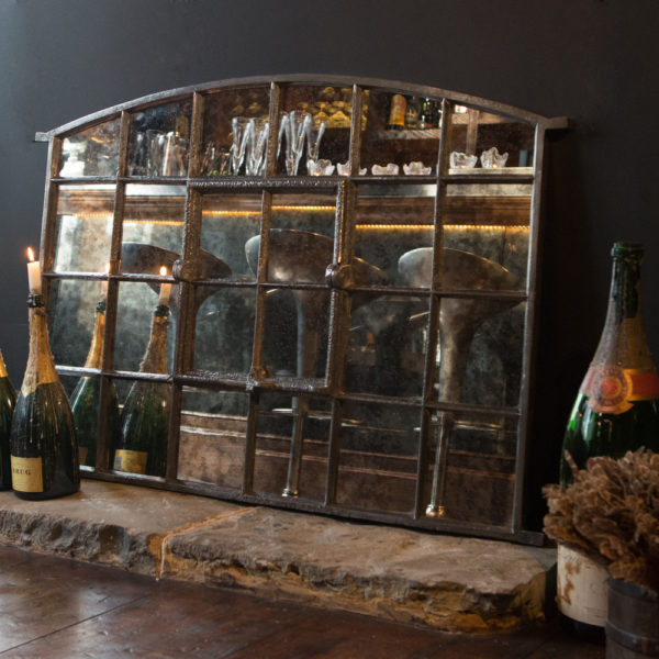 Ex Norfolk Farm Building Cast Iron Window Frame Mirror - Image 3