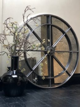 Extra Large Industrial Interior Ironwork Circular Mirror