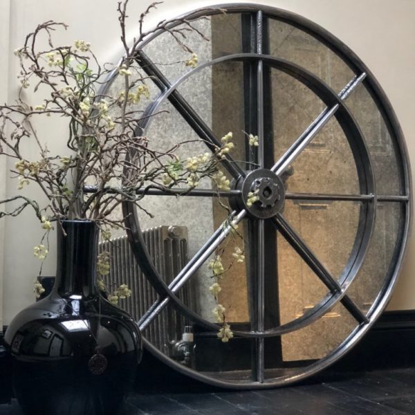 Extra Large Industrial Interior Ironwork Circular Mirror