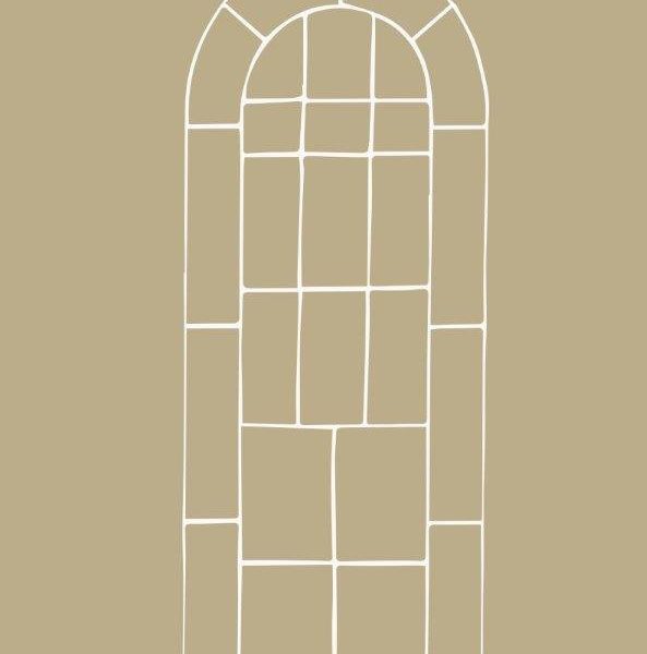 Extra Tall Arched Industrial Factory Window Mirror*