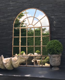 Full Arch Ironwork Window Garden Mirror
