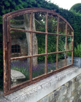 Extra Wide Arch Garden Industrial Mirror
